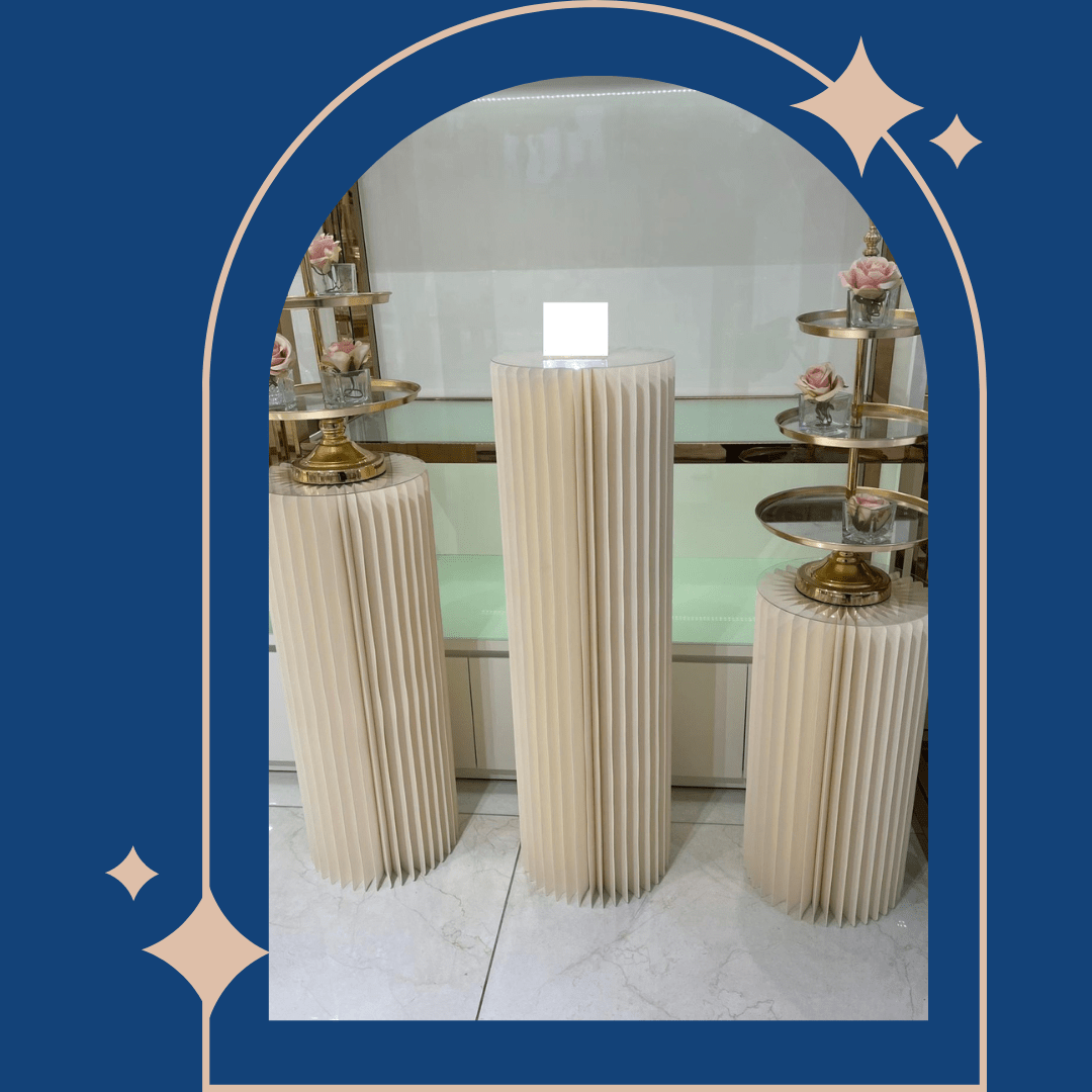 colonne pliable ivoire en papier pour décoration